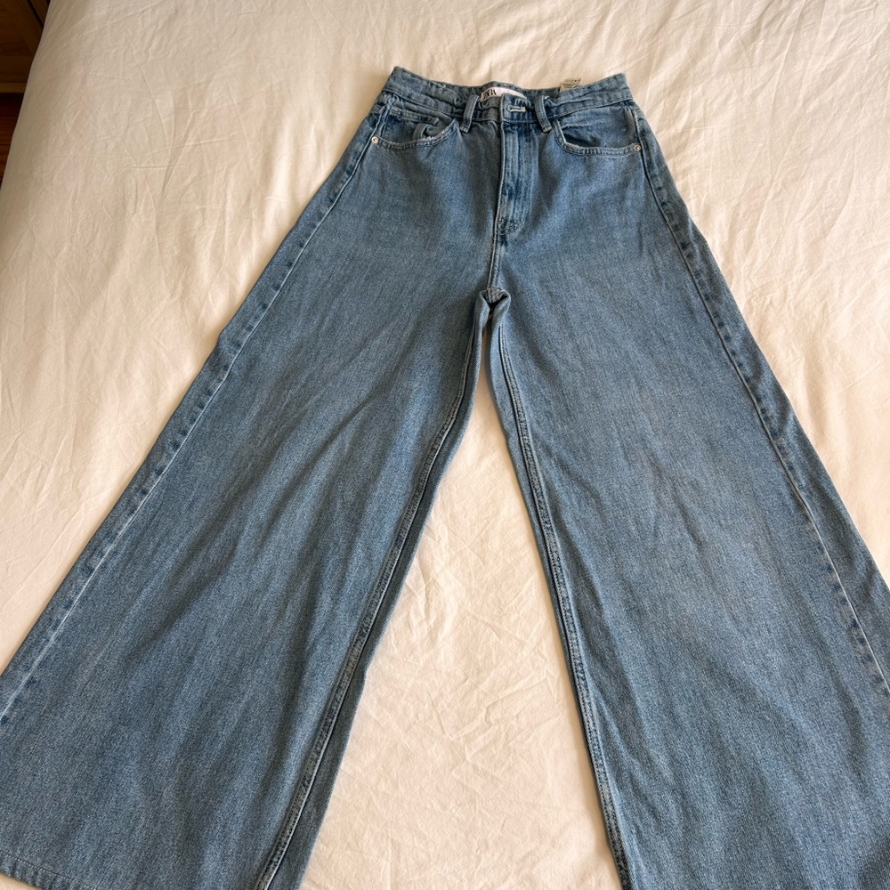 Zara Flare Jeans in Light Blue